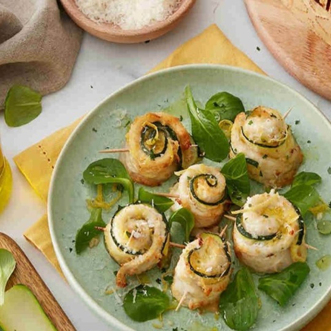 Rollitos de lenguado, calabacín y queso