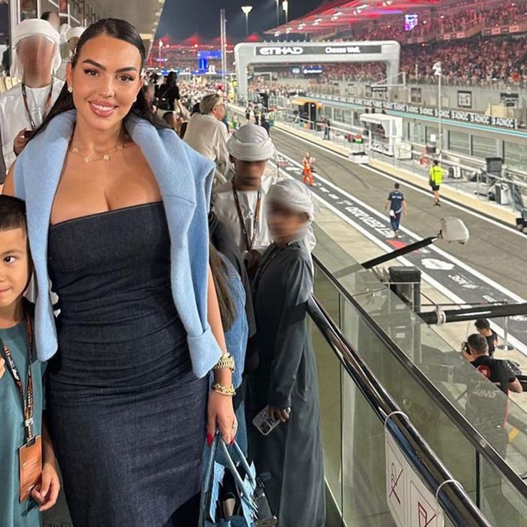 Georgina y el pequeño Mateo se codean con estrellas de Hollywood y 'royals' en Abu Dabi
