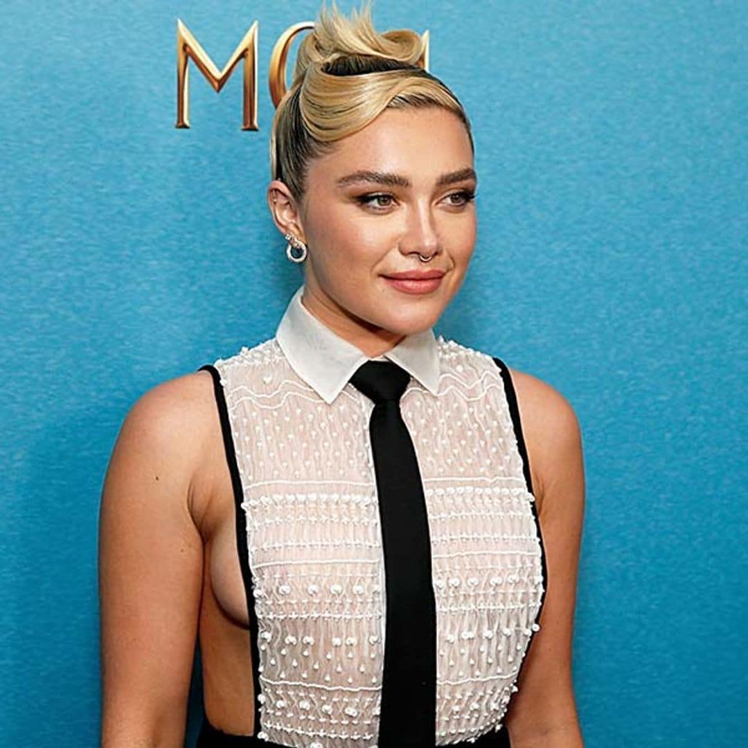 Florence Pugh causa sensación con el 'vestido-esmoquin' que encantará a las invitadas rompedoras