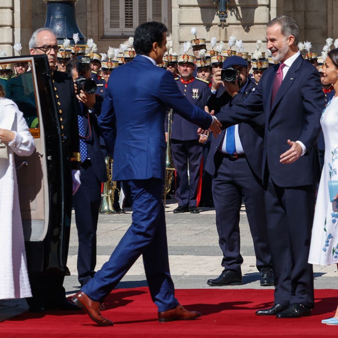 Los Reyes reciben con honores y gran cariño al emir y a la jequesa de Catar en su visita de Estado