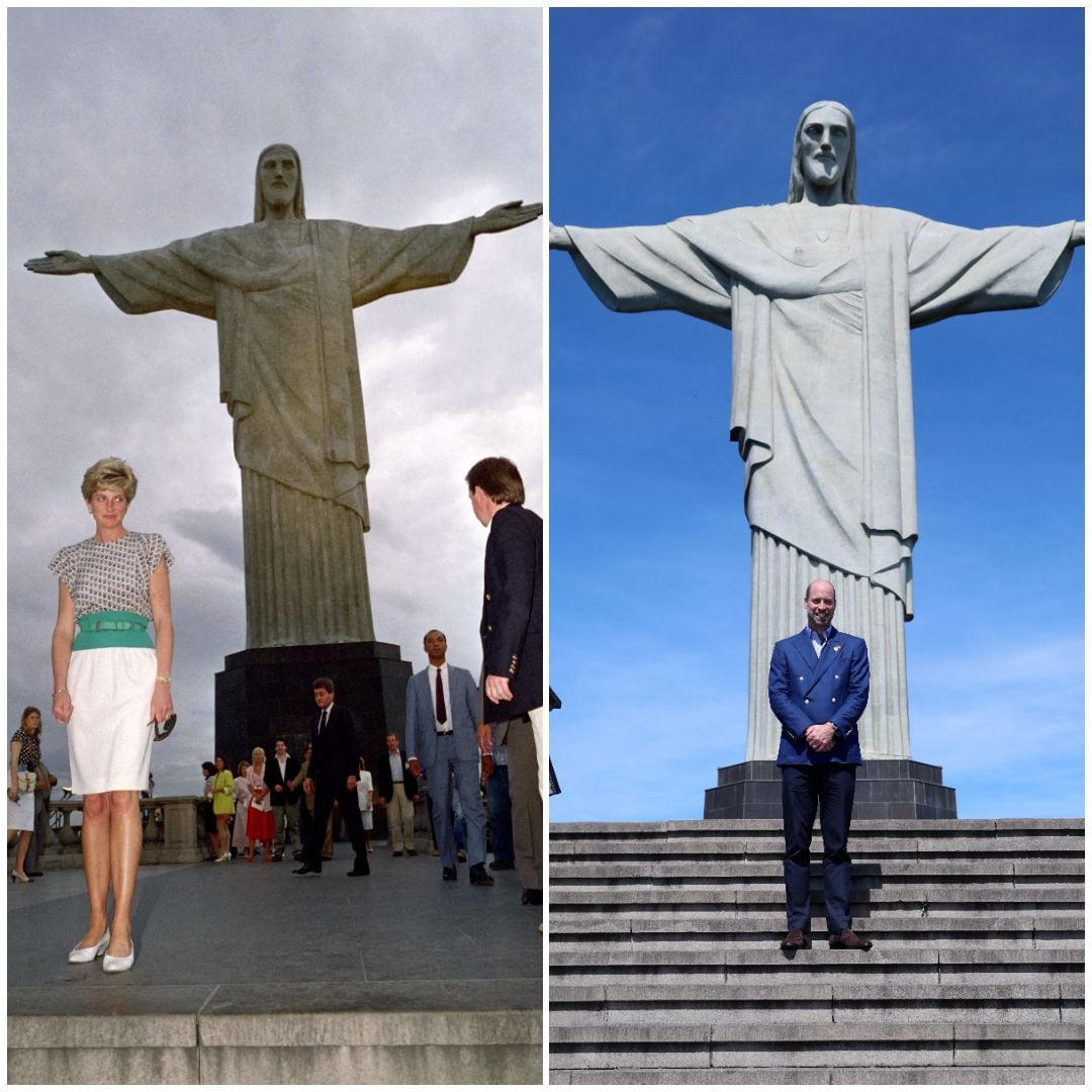 El príncipe William recrea una icónica foto de la princesa Diana a su paso por Río de Janeiro