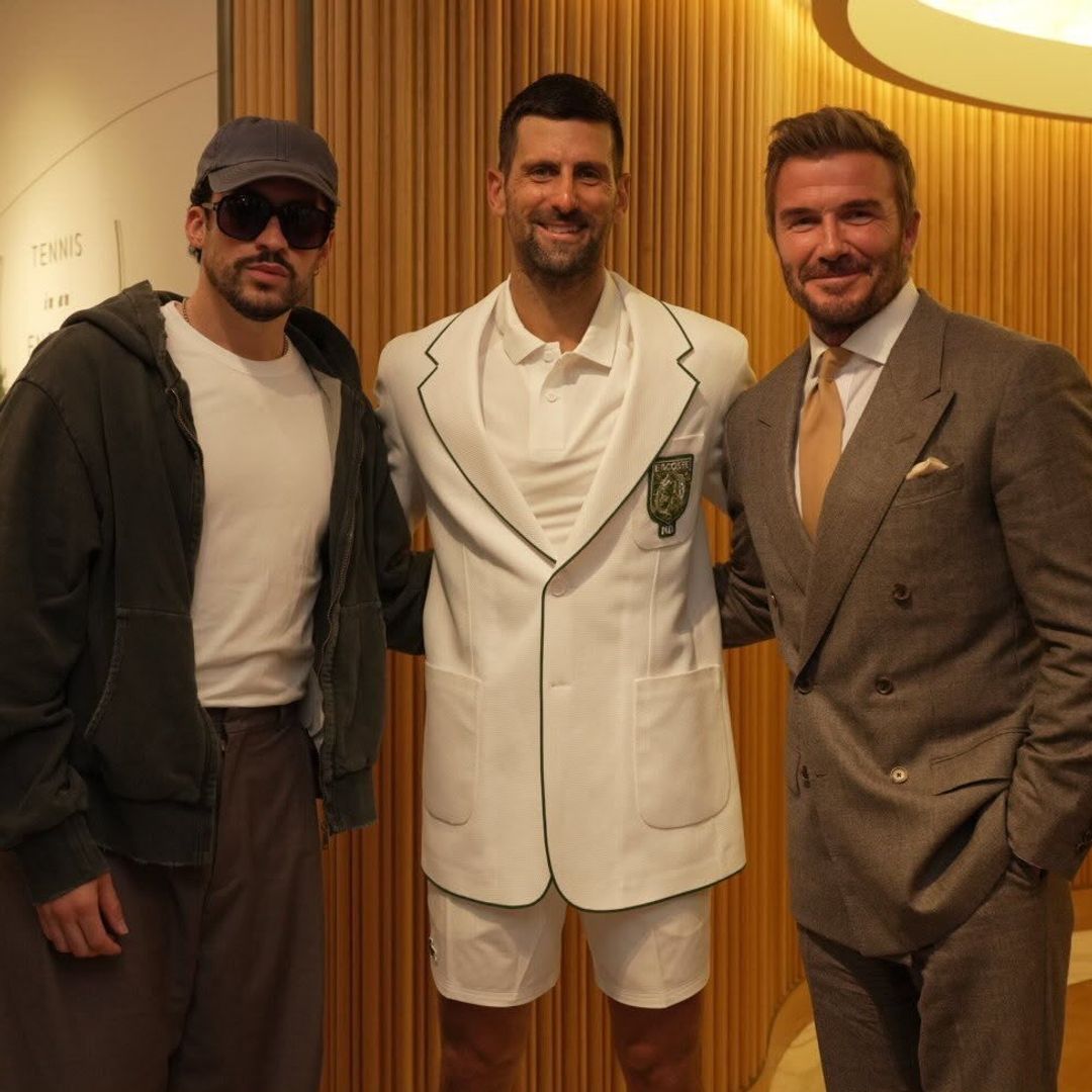 Bad Bunny, David Beckham y Novak Djokovic protagonizan el encuentro más inesperado en Wimbledon