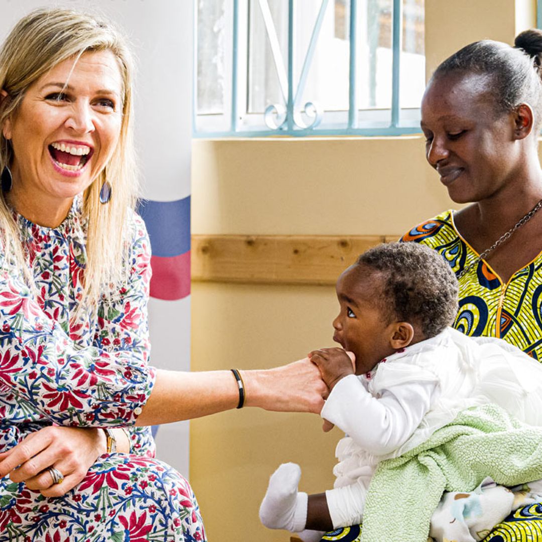 El momentazo de la reina Máxima con un bebé durante su viaje a Tanzania