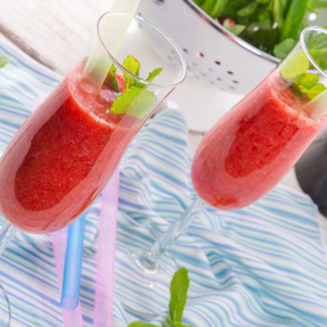 Sangría granizada de mosto y fresas