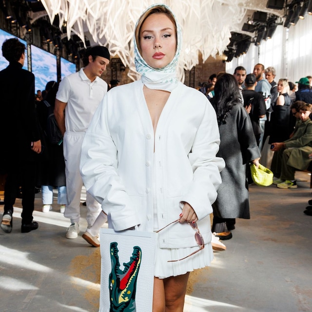 Actress Ester Exposito LACOSTEevent during Paris Fashion Week on October 2024 - Paris, France, 01/10/2024