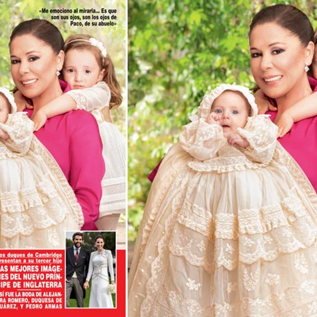 Entrevista y fotografías exclusivas en ¡HOLA!, Isabel Pantoja, por primera vez como abuela