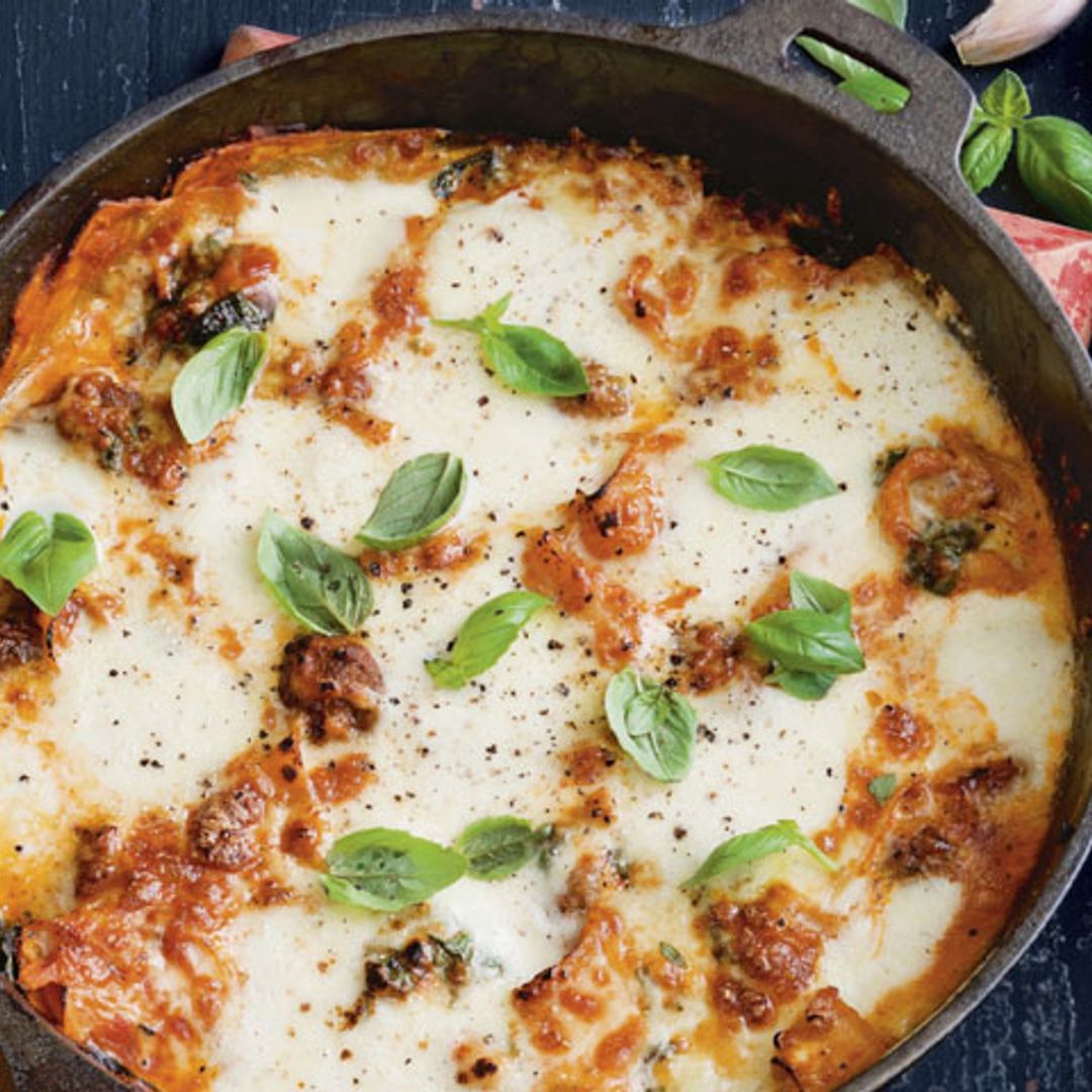 Pizza 'porcini e funghi' con masa de garbanzos