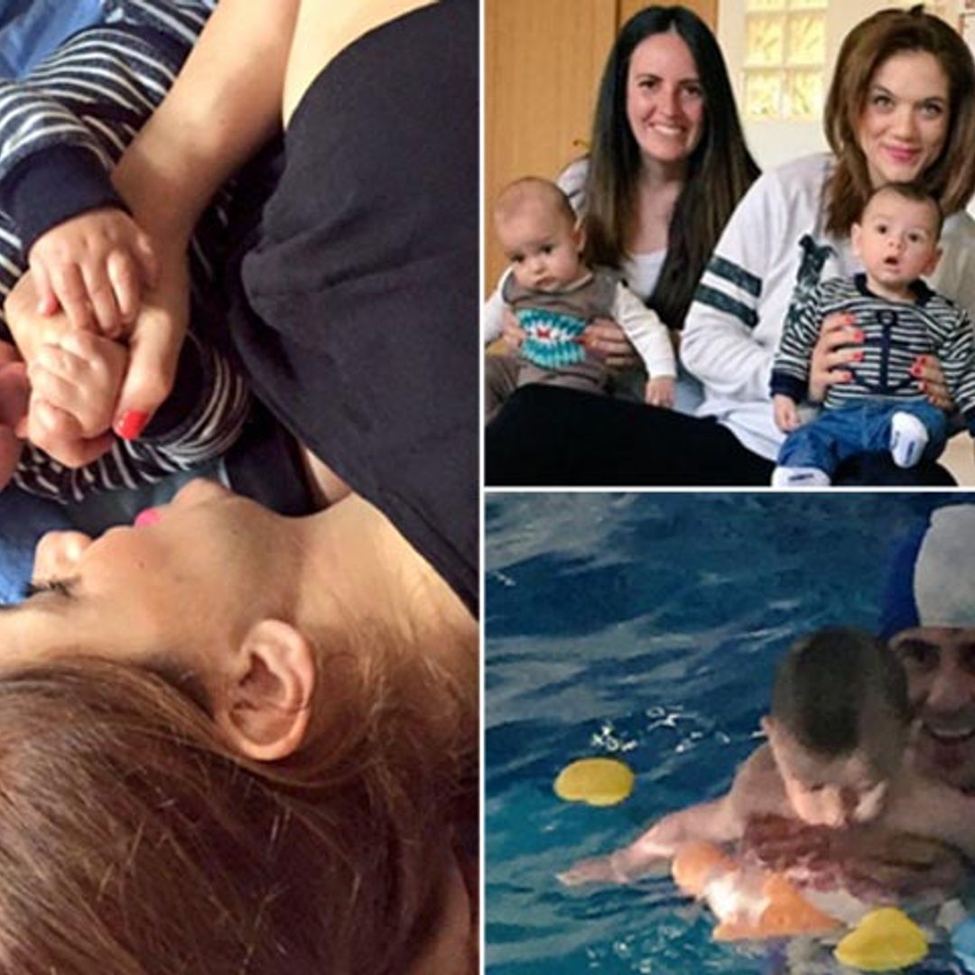 Beatriz Trapote y Víctor Janeiro dividen las tareas: yoga con mamá y natación con papá