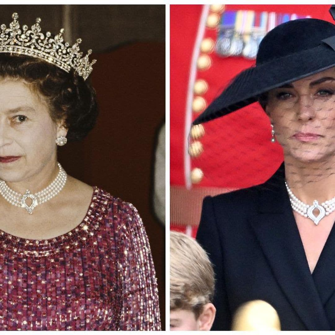Kate rinde un tributo a la reina Isabel II llevando su collar de perlas al funeral