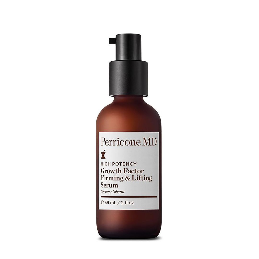 Growth Factor Firming & Lifting Serum, de Perricone MD (147 euros), con factor de crecimiento de poliamina a partir de espermidina sintetizada y membrana de cáscara de huevo que hidrata y protege, además de retinol encapsulado en baja concentración para pieles sensibles. 