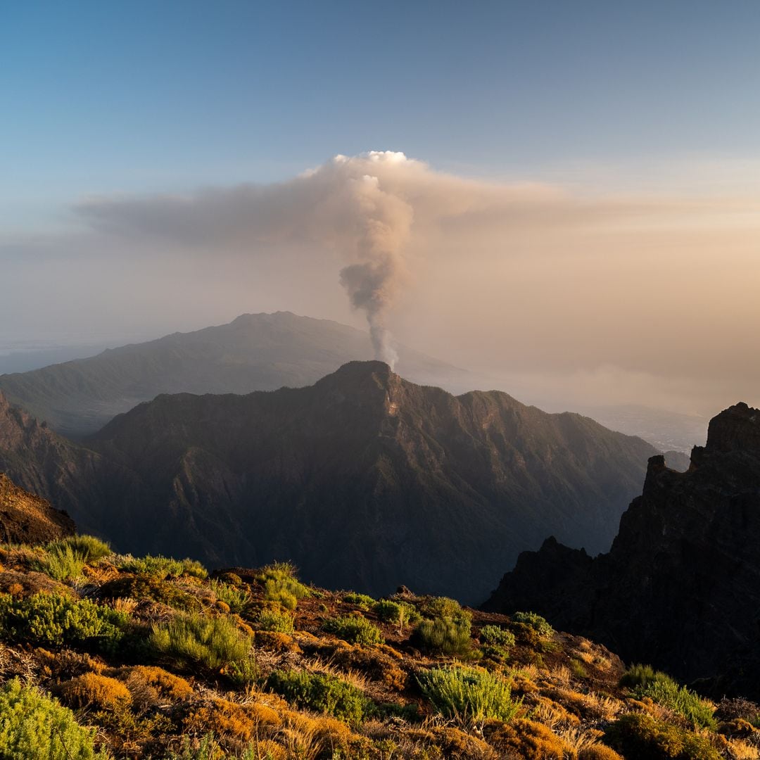 Volcán Cumbre Vieja en la Isla de La Palma visto desde el Roque de los Muchachos
