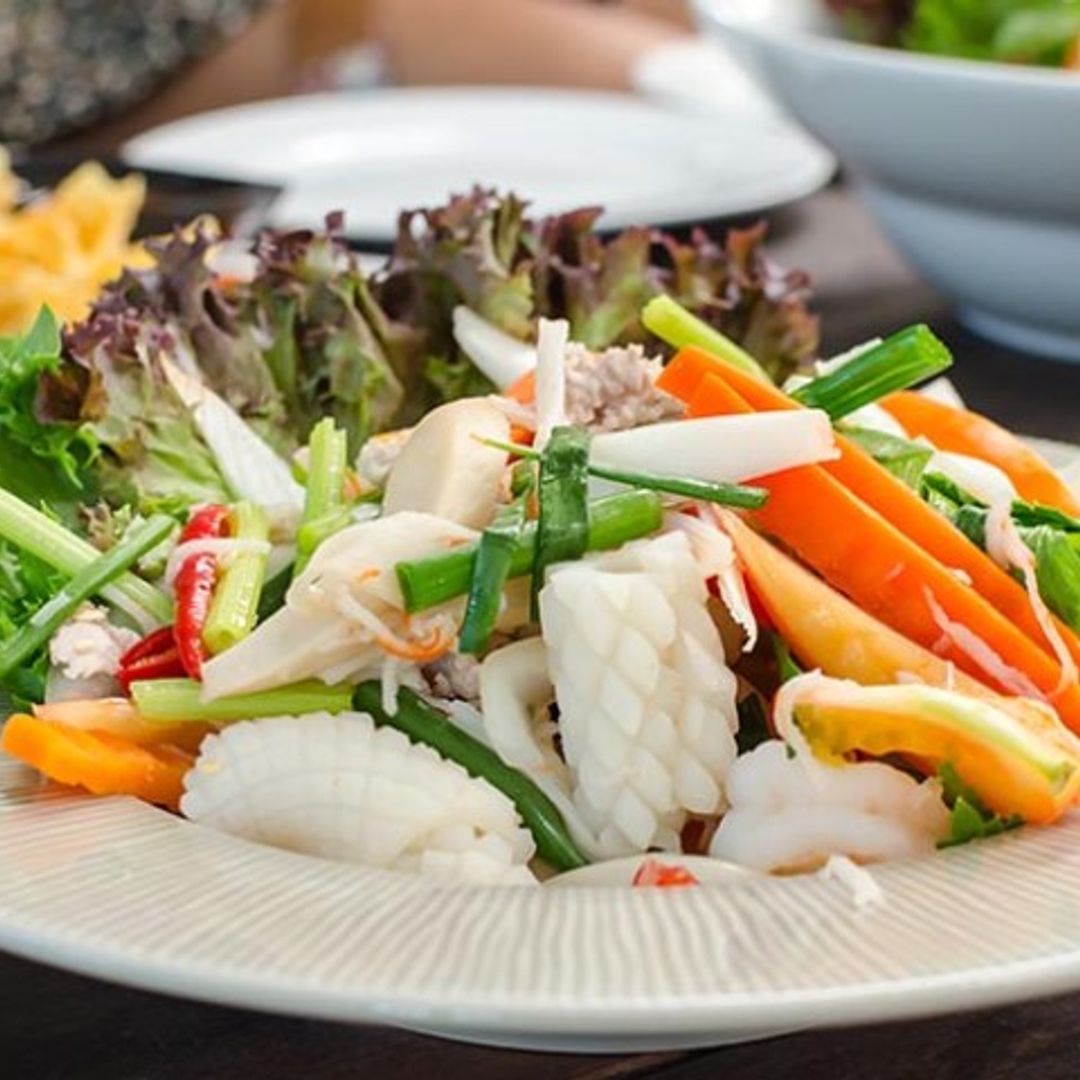 Ensalada de calamar y mango