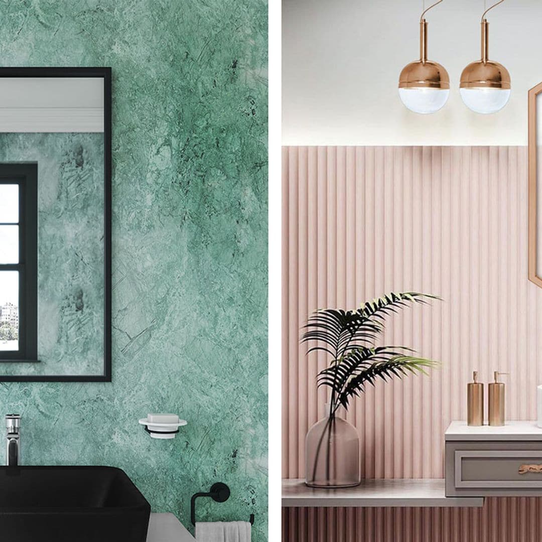 Un baño sin azulejos es posible: ideas para revestir las paredes con otros materiales