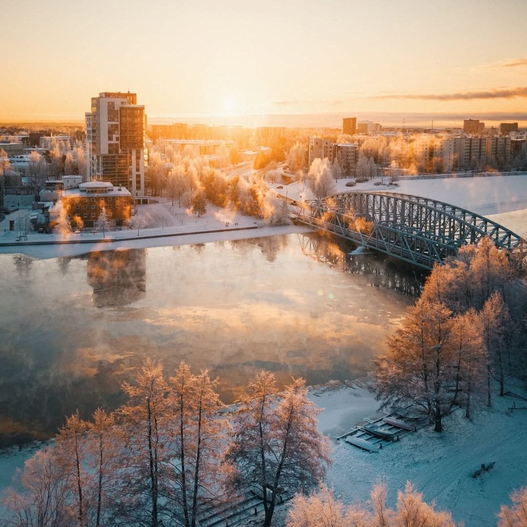 Oulu en invierno, Finlandia