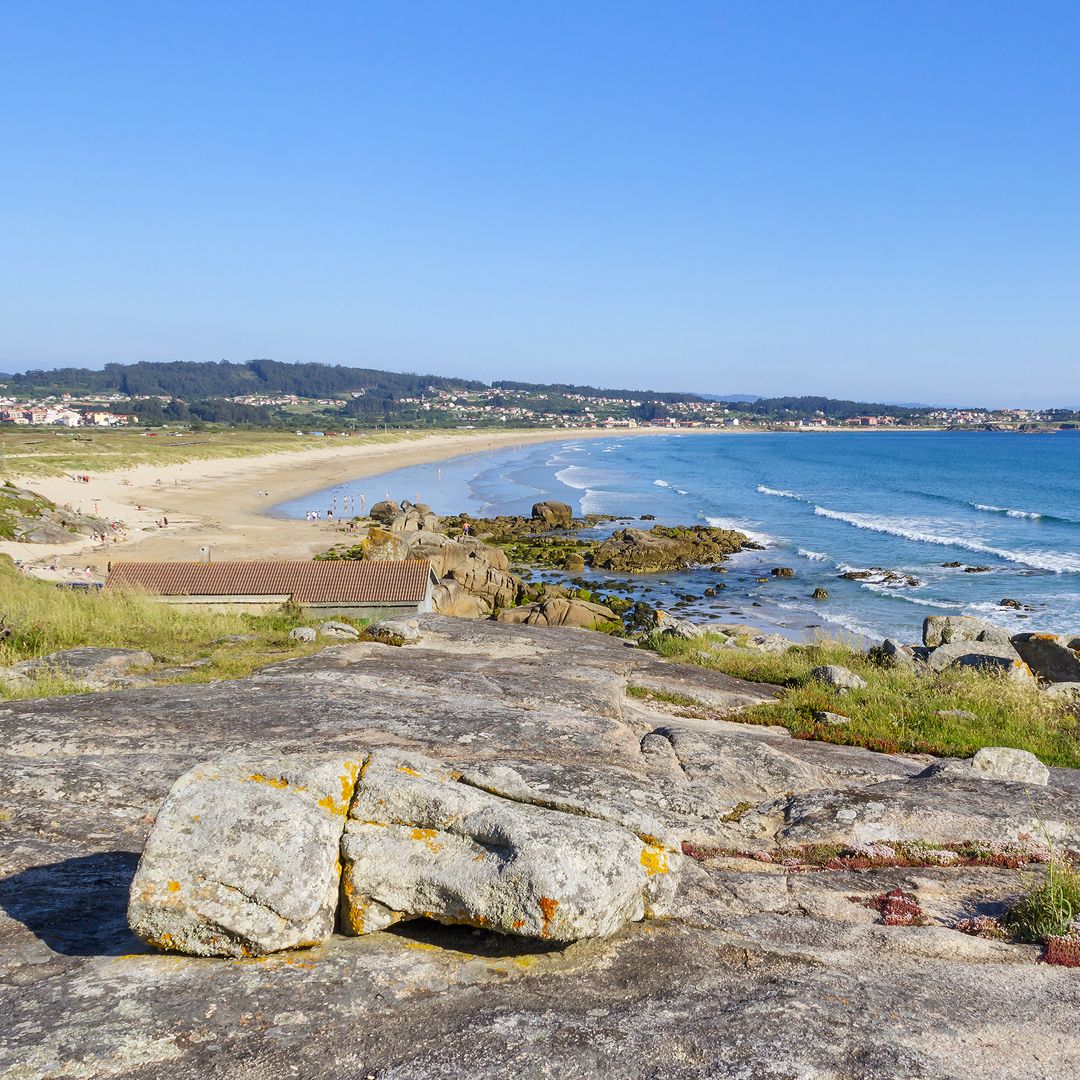 Panorámica de la playa gallega de A Lanzada, Pontevedra