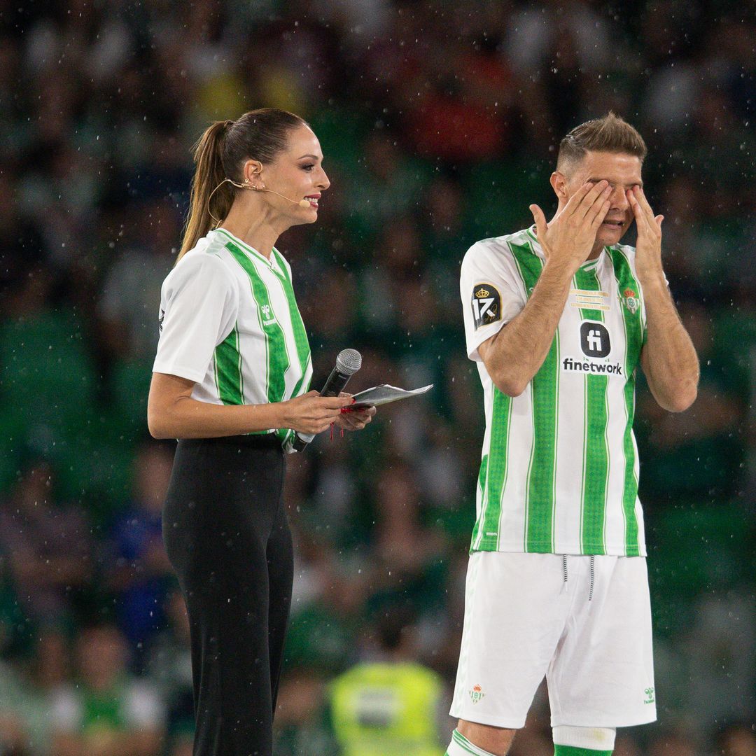 Eva González, emocionada en la despedida a Joaquín Sánchez