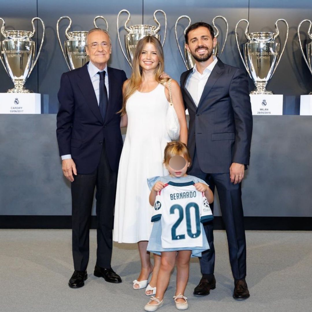 La hija de Bernardo Silva, de 3 años, se convierte en la gran protagonista de su presentación como nuevo jugador del Real Madrid