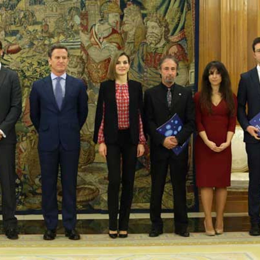Doña Letizia vuelve a elegir la capa para su primera audiencia del año