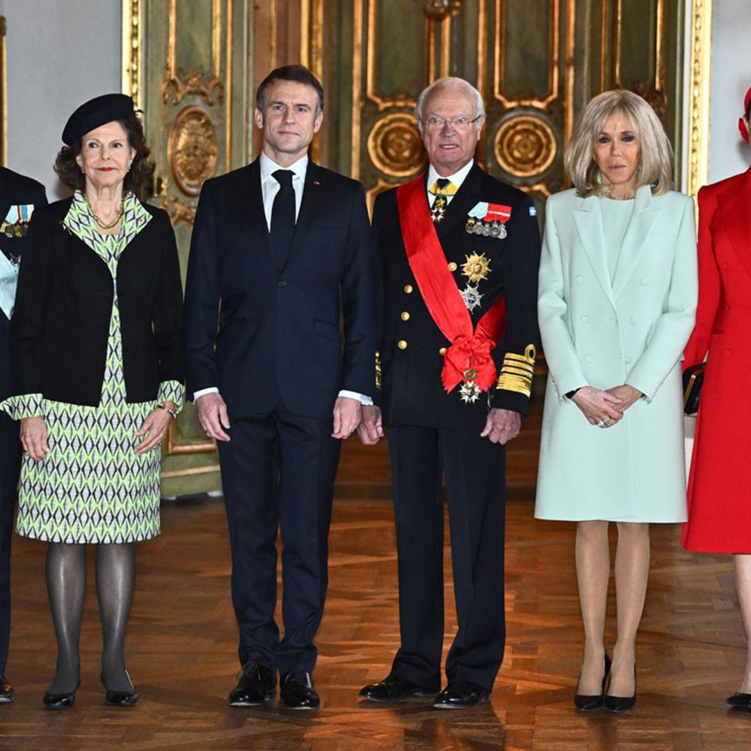 En imágenes: la bienvenida de la familia real sueca al matrimonio Macron