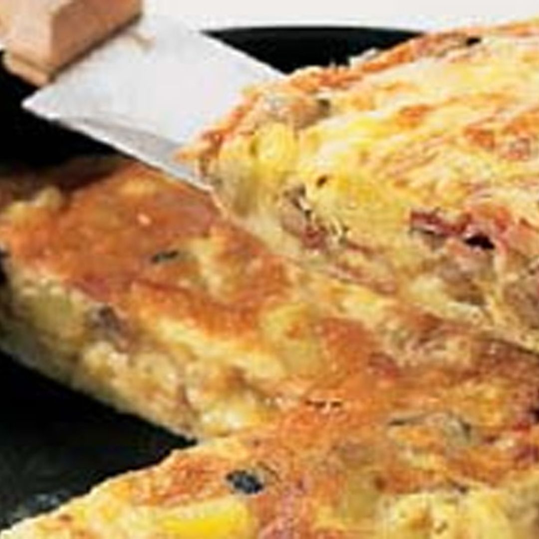 Tortilla de panceta y verduras