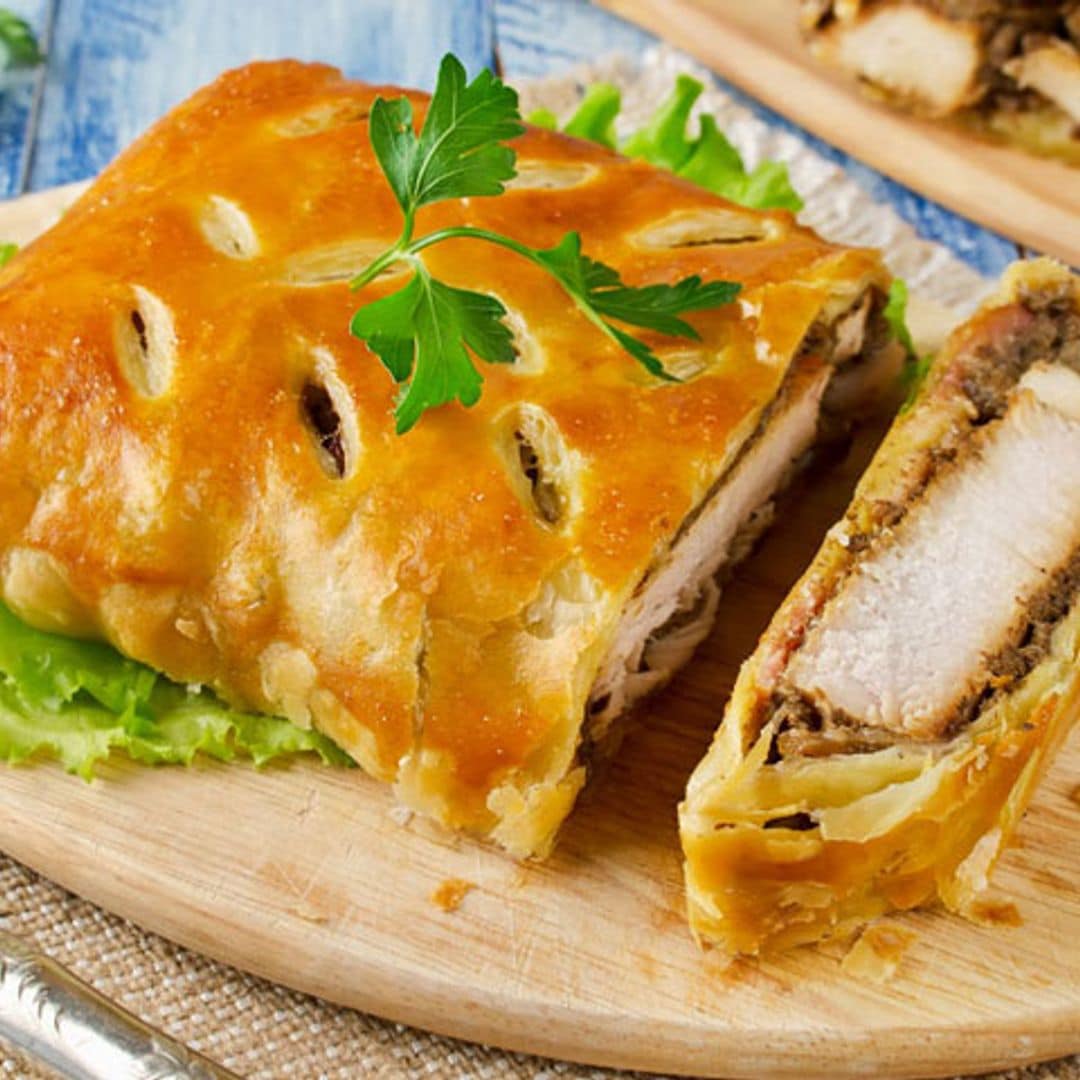 Solomillo Wellington de pavo con beicon