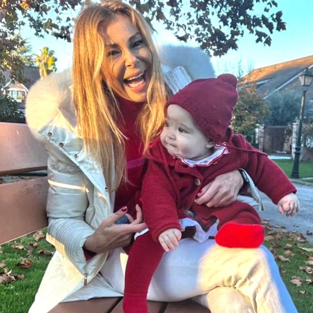 Ana Obregón celebra ilusionada el octavo cumplemés de Anita con sus posados más otoñales
