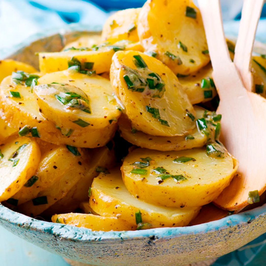 Medallones de patata con vinagreta de cebollino