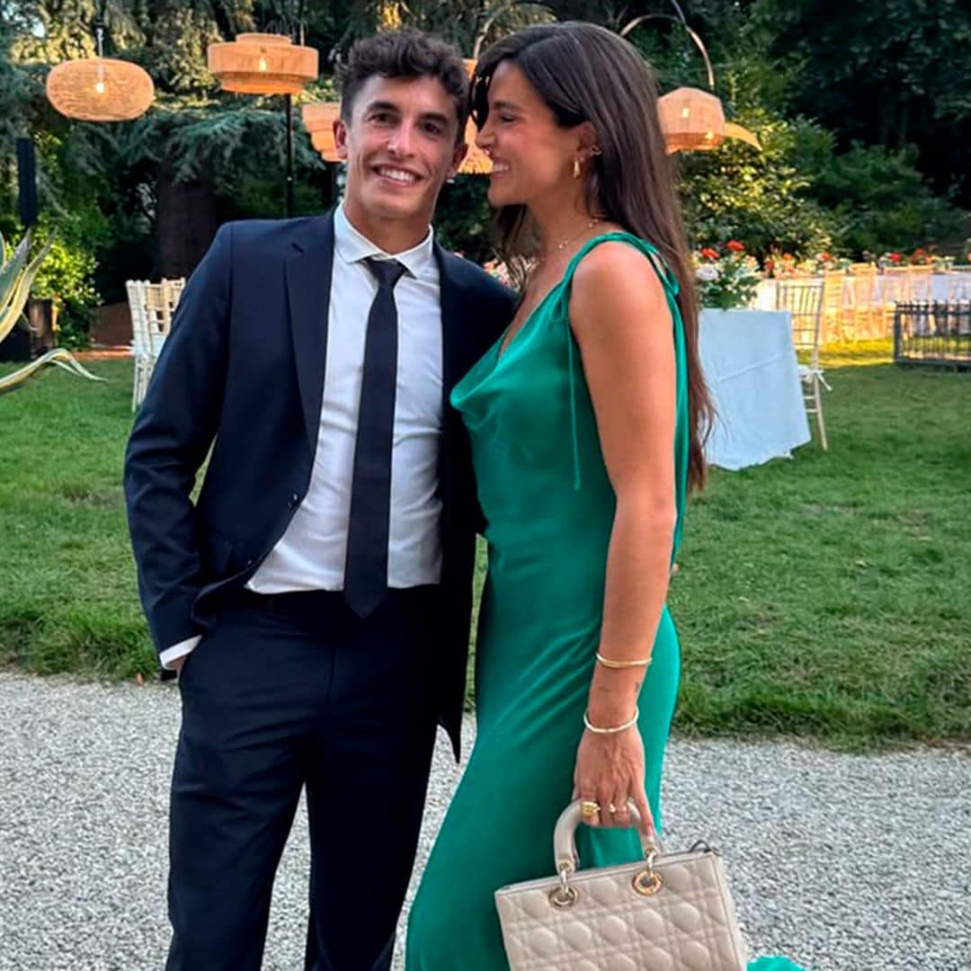 Marc Márquez y Gemma Pinto en una boda en Italia