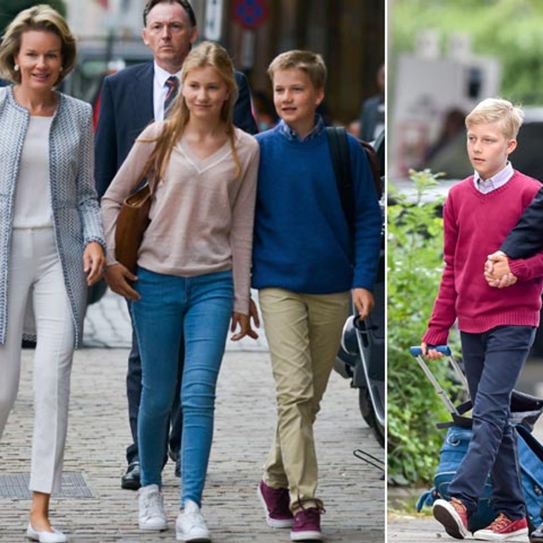 ¡Sonrisas y nervios! Los hijos de los Reyes de Bélgica regresan al cole