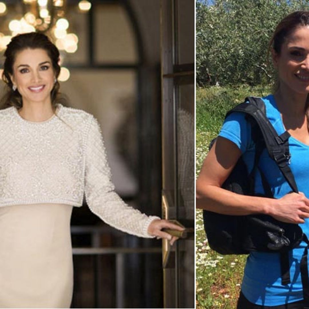 Rania de Jordania cambia el 'glamour' de palacio por la ropa de deporte
