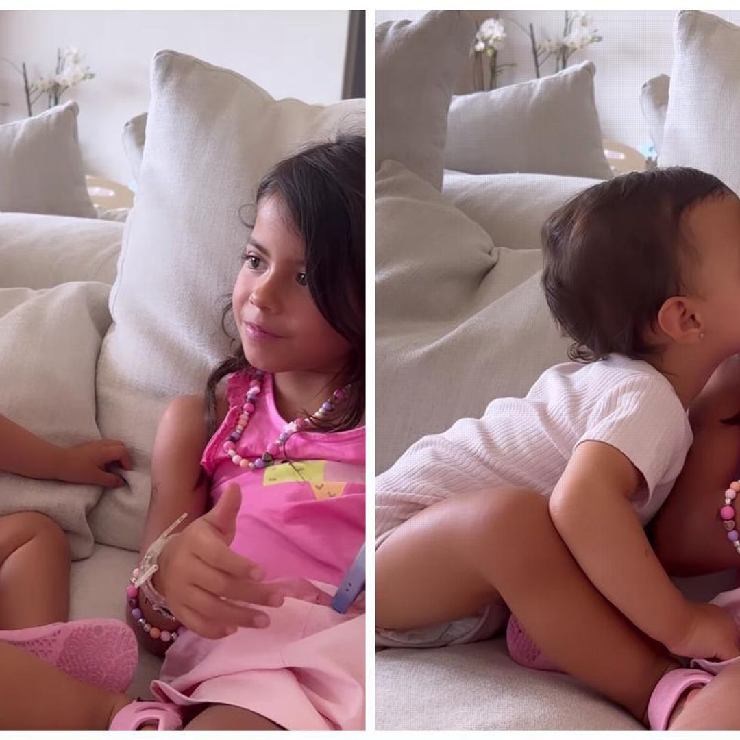 Bella Esmeralda, la bebé de Cristiano Ronaldo y Georgina Rodríguez, llena de besos a su hermana mayor