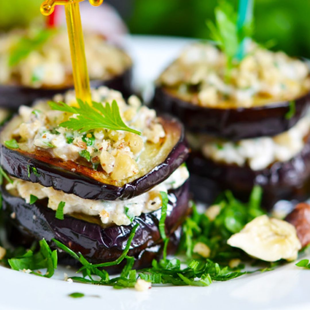 Milhojas 'mini' de berenjena