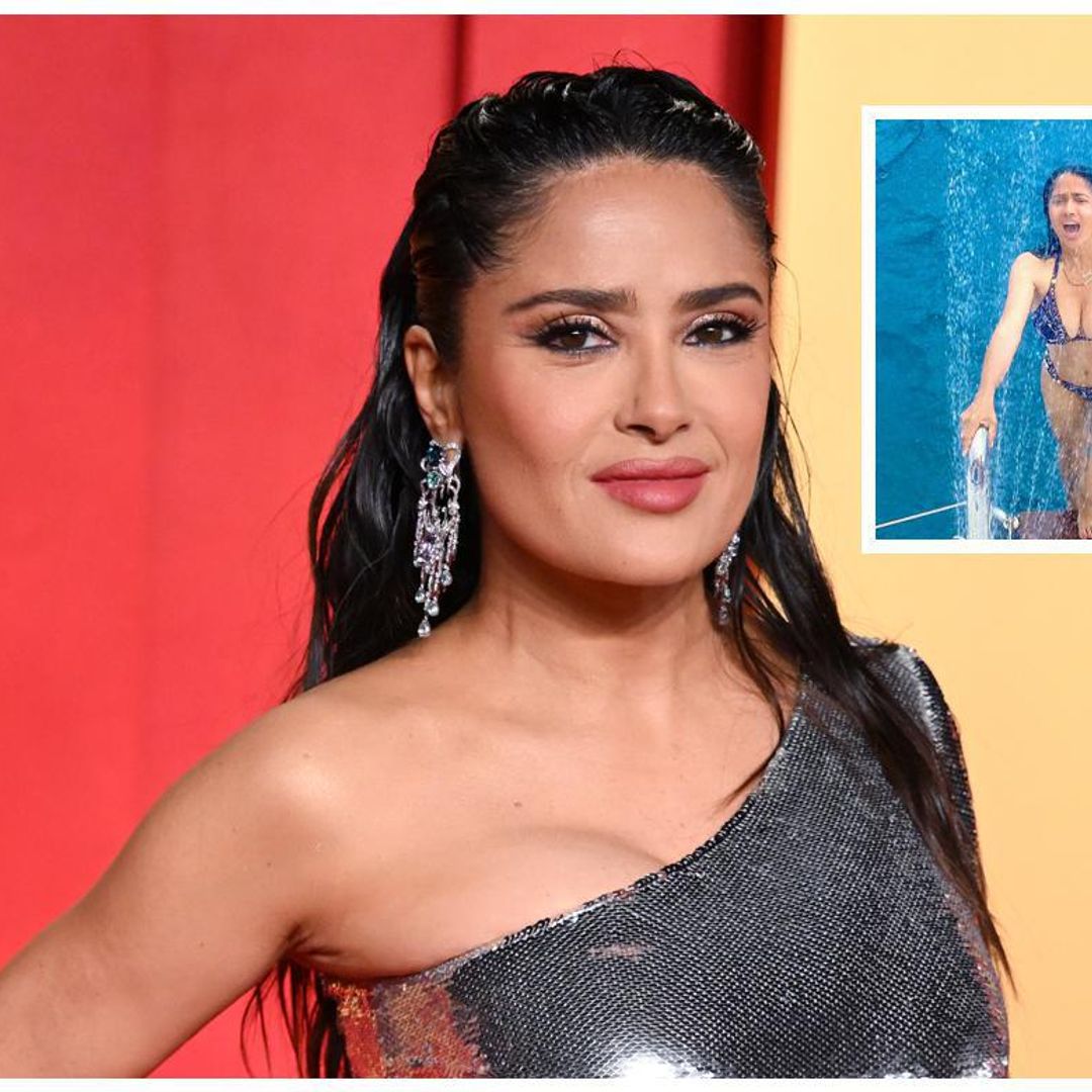 ¡De pronto flash! Salma Hayek se convierte en la chica del bikini azul en su último posado