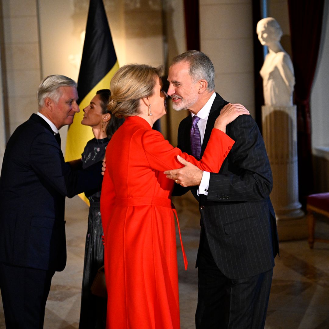 Los Reyes, recibidos por Felipe y Matilde de Bélgica en el Palacio Real de Bruselas