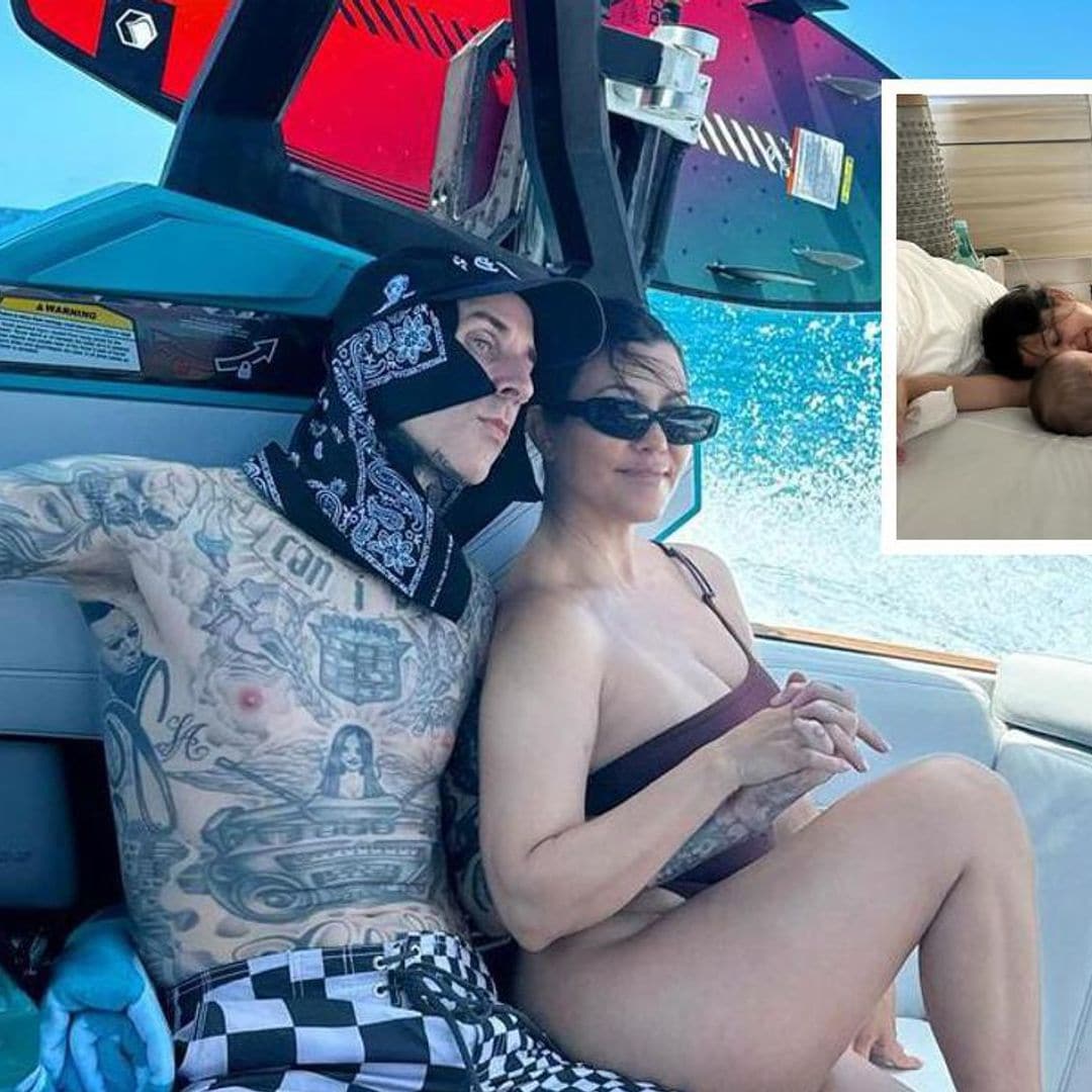 ¡Qué grande está! Rocky roba cámara en la felicitación de Travis Barker a Kourtney