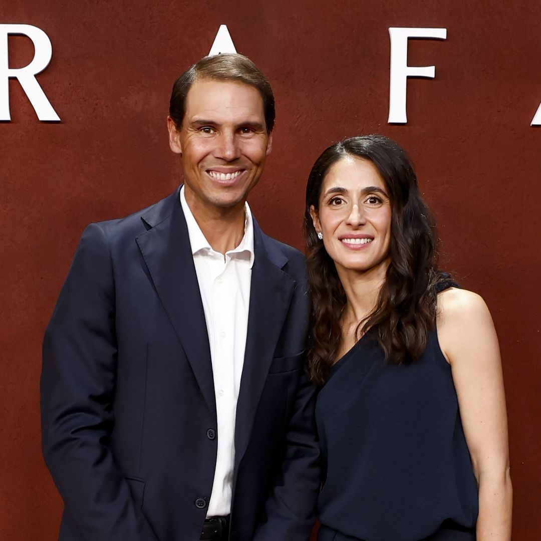 Rafa Nadal y su mujer, Mery Perelló, en la presentación de la docuserie del tenista.