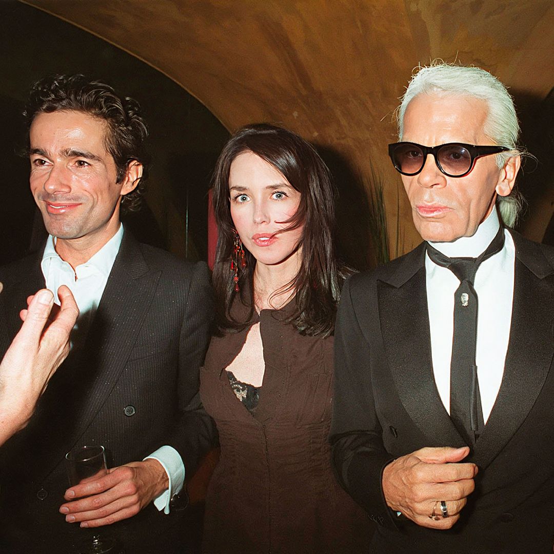 Con la actriz Isabelle Adjani y Karl Lagerfeld 