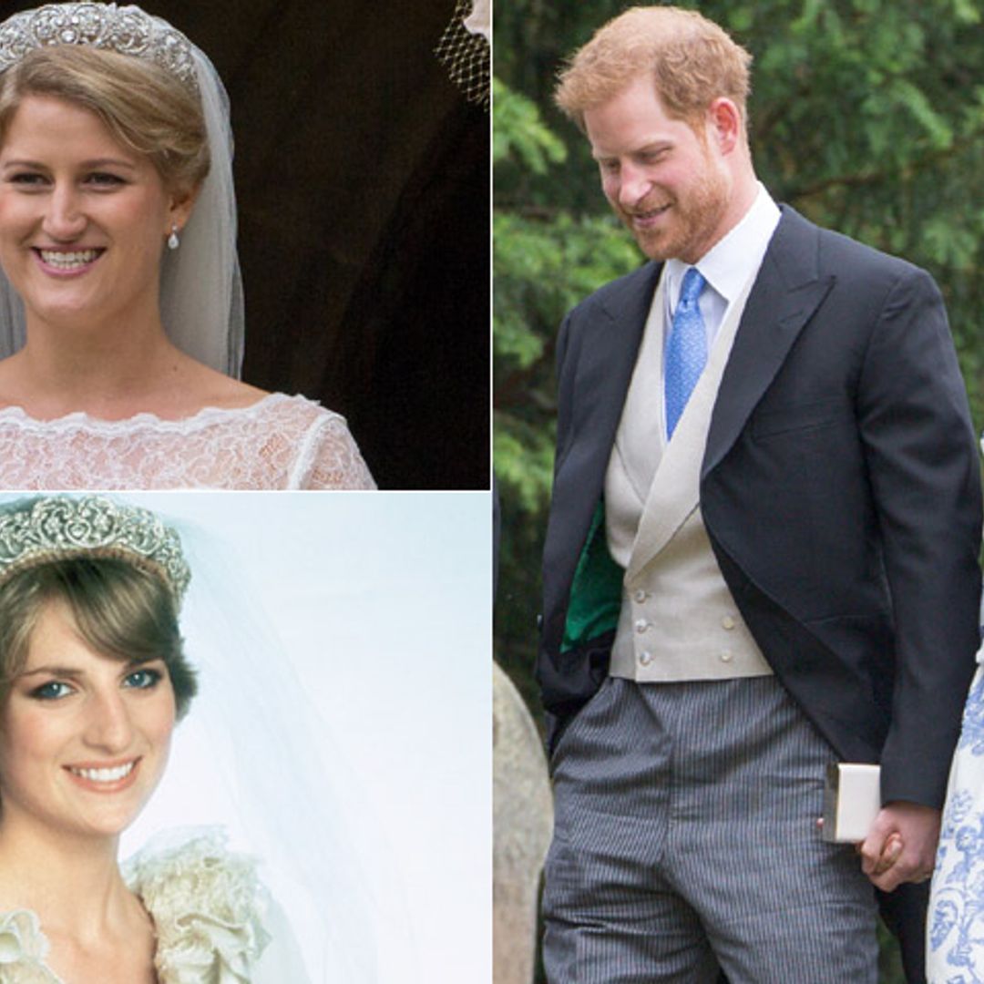Los duques de Sussex, invitados estrella de la boda en la que volvió a brillar la tiara de Diana