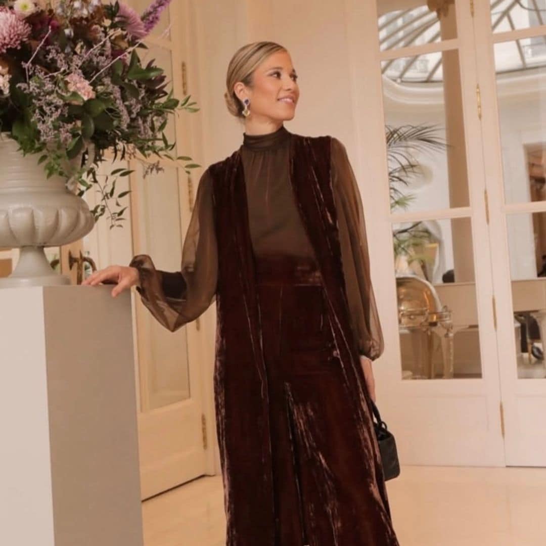 Inés de Cominges, de marrón chocolate, la invitada de otoño más elegante en el bautizo de su sobrino en Madrid