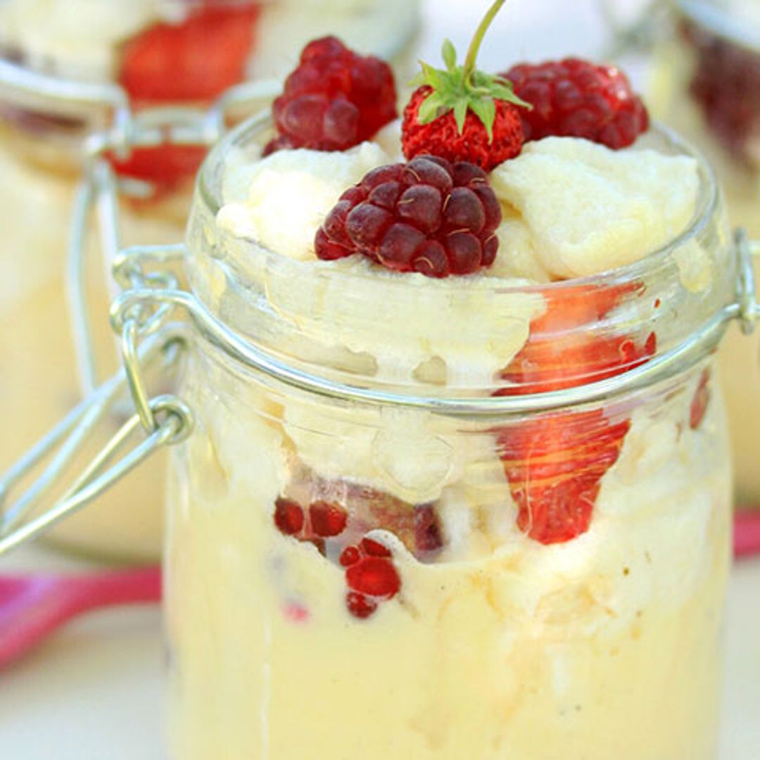 Crema de mascarpone con frutos rojos