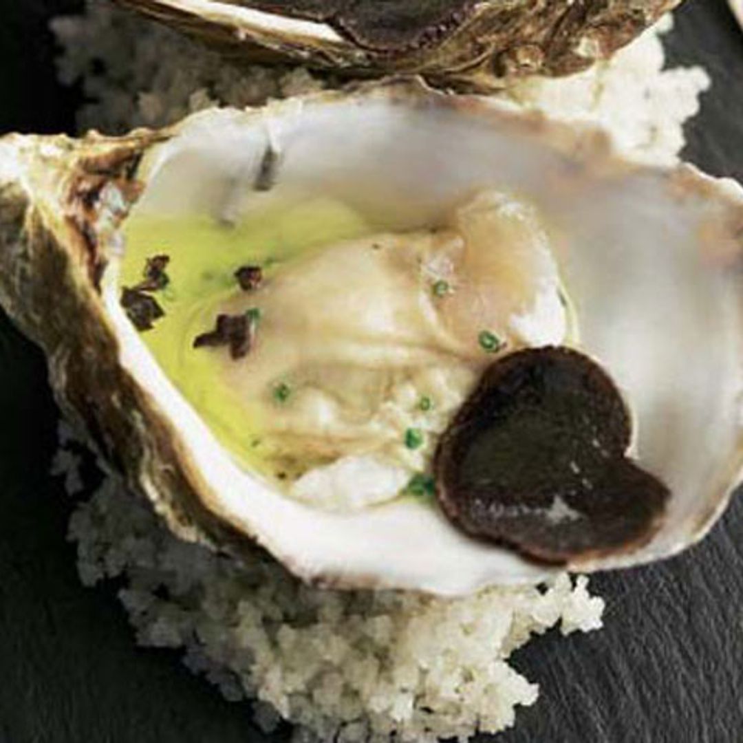 Ostras en escabeche con trufa