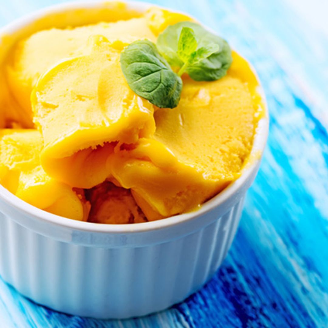 Sorbete de fruta de la pasión y mango
