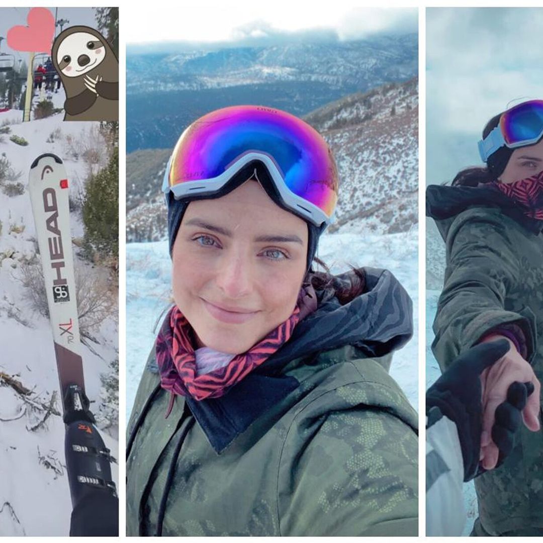Aislinn Derbez y su ‘misterioso’ compañero de aventuras en la nieve