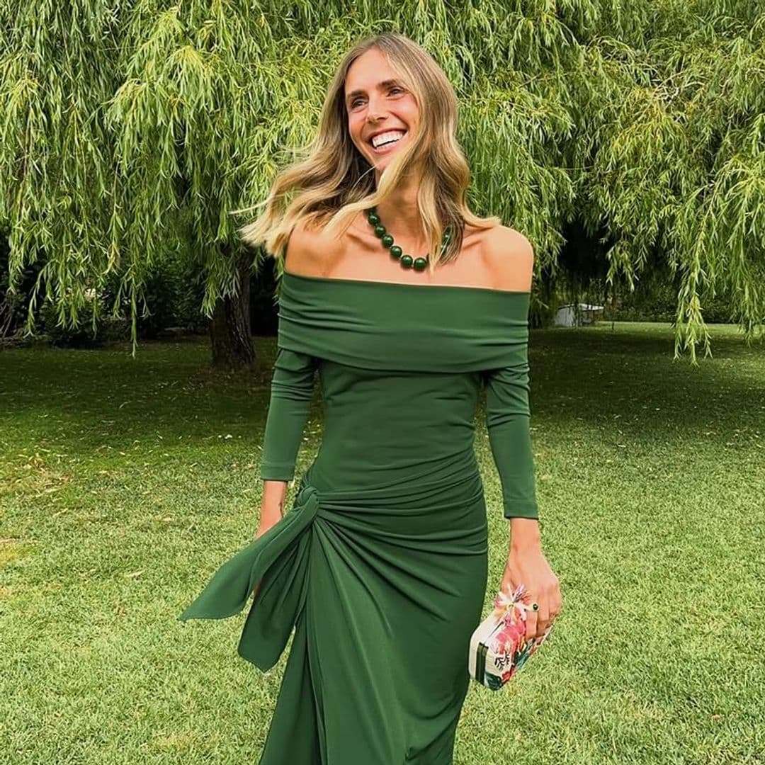 Lucía Bárcena deslumbra en una boda en Galicia con el vestido pareo que hace tipazo