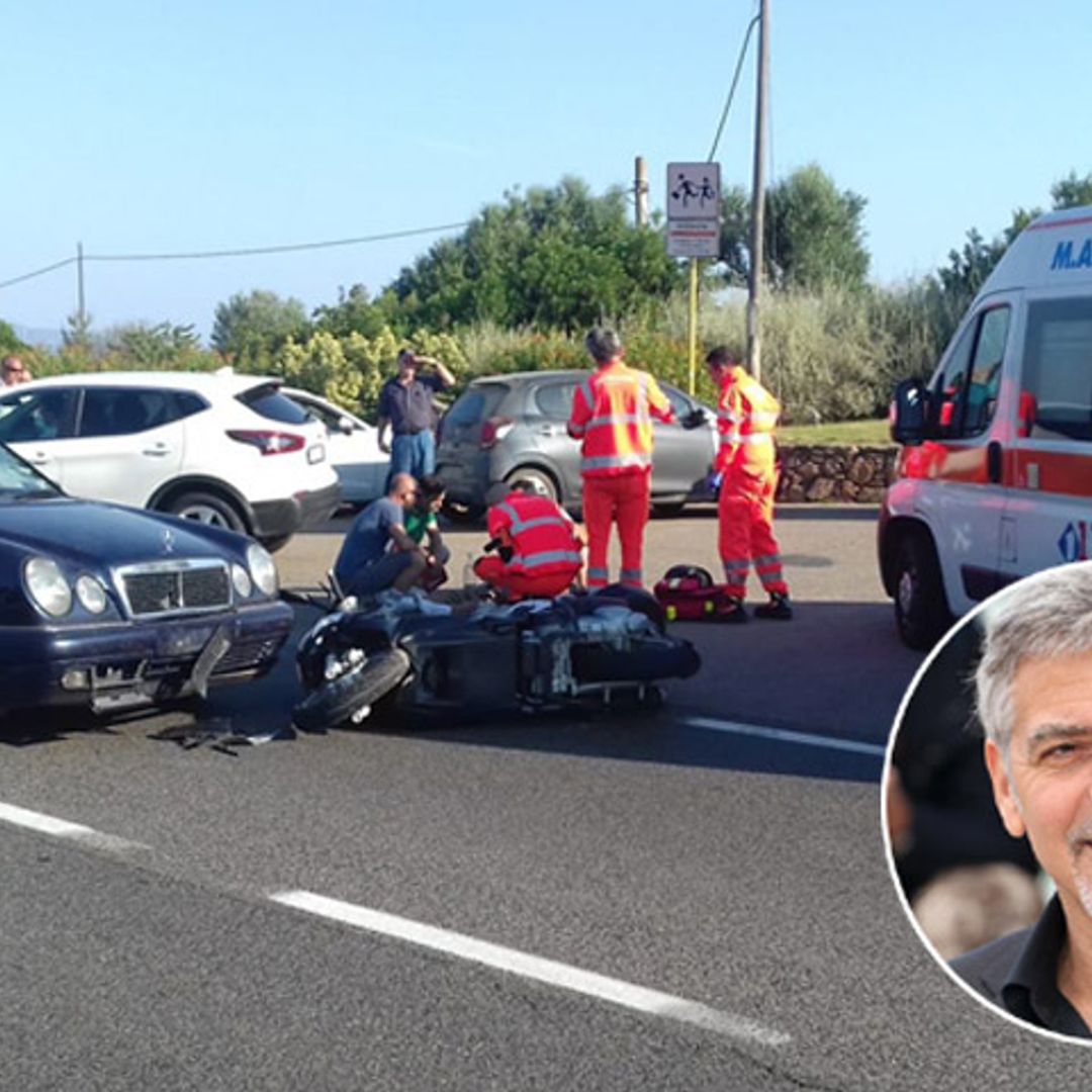Las imágenes del accidente de moto que ha sufrido George Clooney en Cerdeña