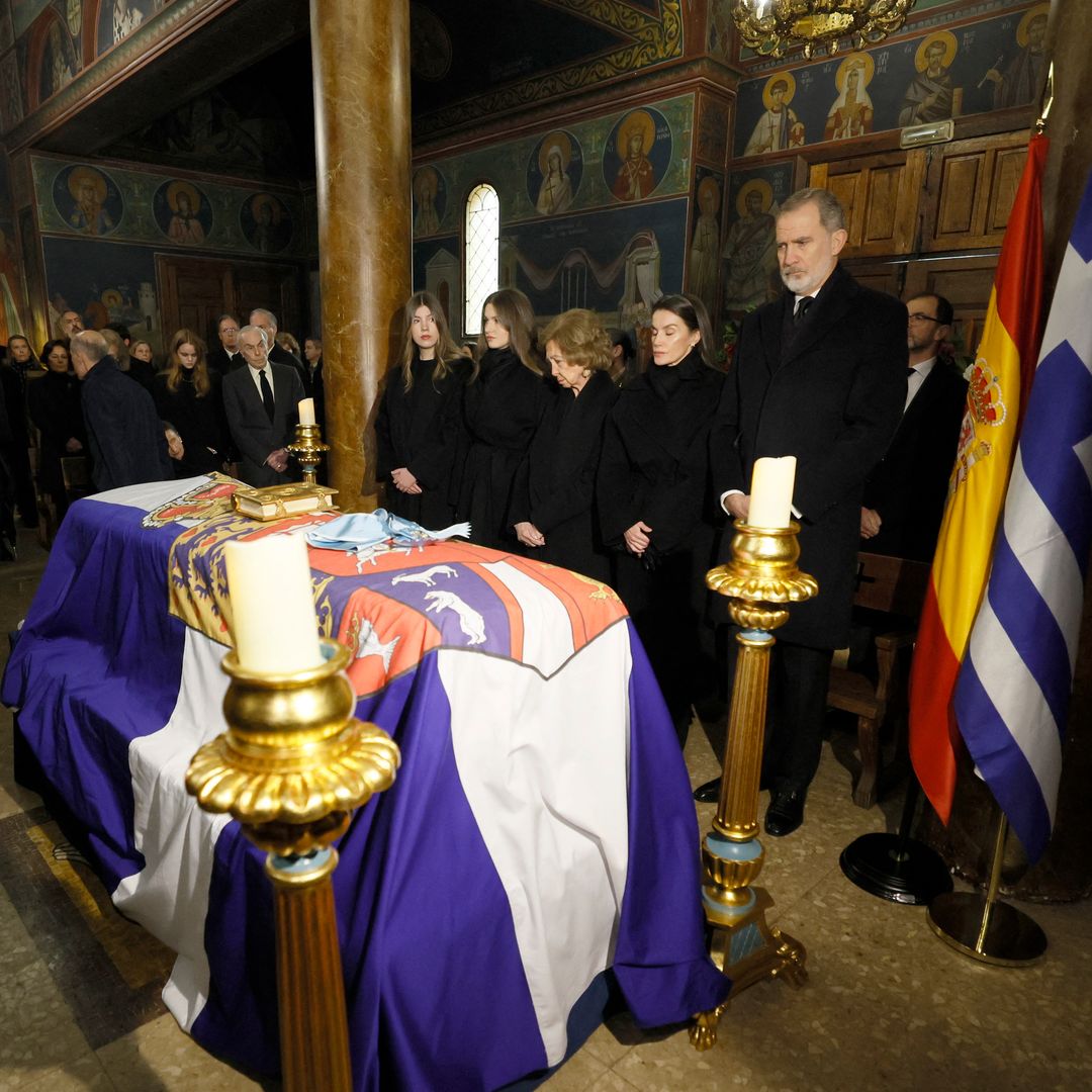 Emotivo adiós de los Reyes Felipe y Letizia, Leonor, Sofía y la reina Sofía en Madrid a la princesa Irene de Grecia