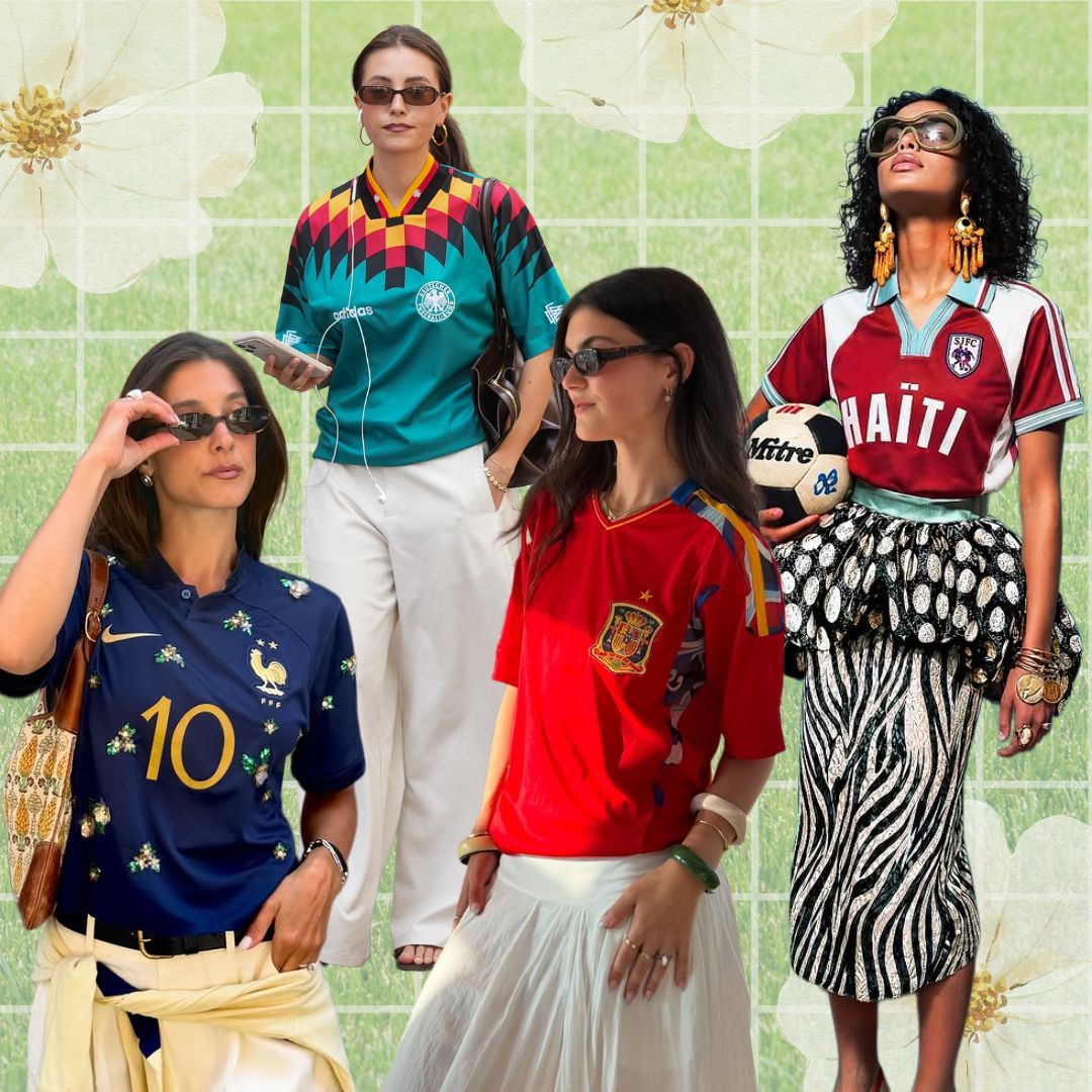 Las editoras de moda también estamos obsesionadas con las camisetas del Mundial: 6 looks para llevarlas de la oficina a un partido de fútbol