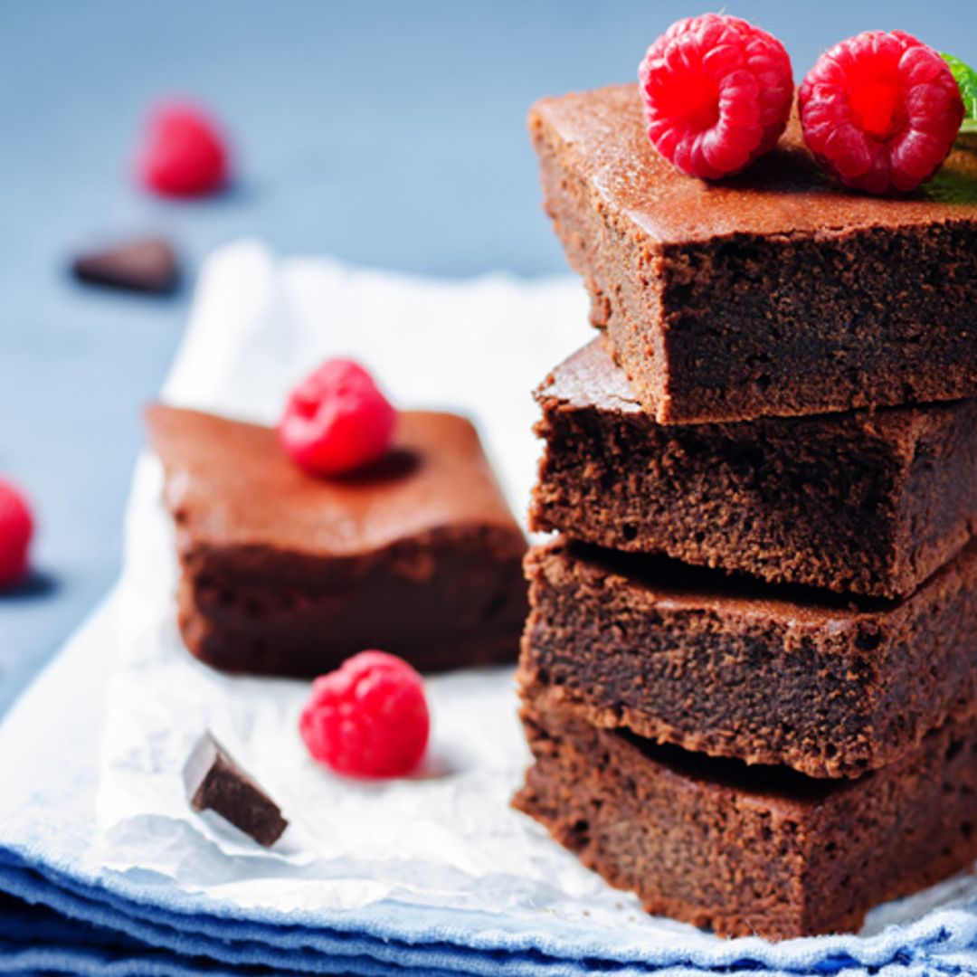 'Brownie' con frambuesas