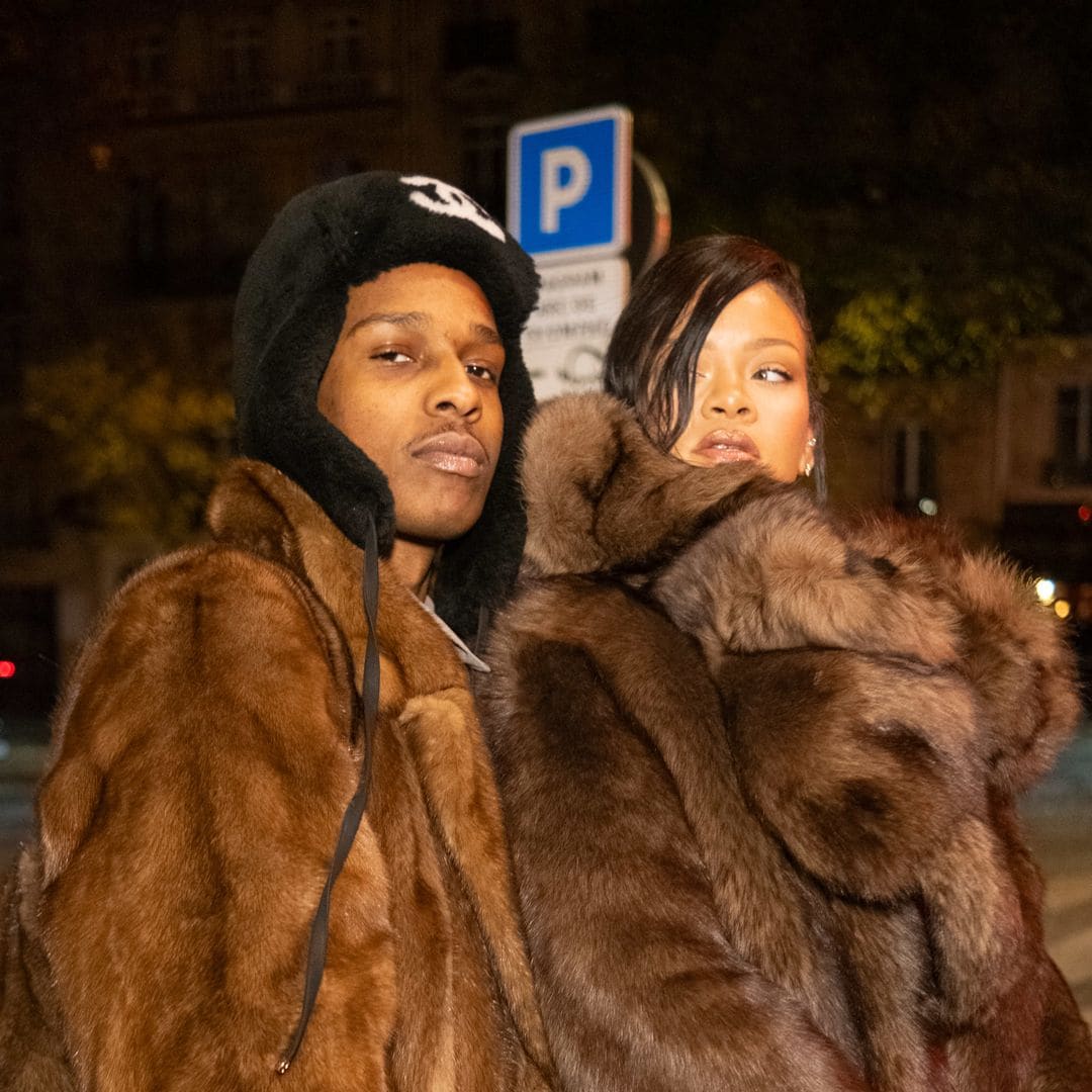 Rihanna y A$AP Rocky coordinan sus abrigos para una noche romántica en París