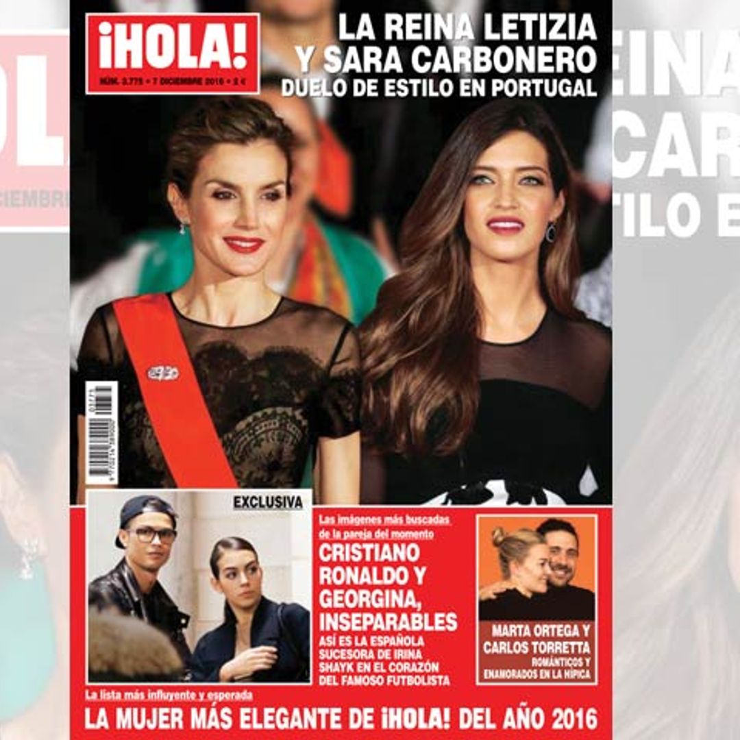 En ¡HOLA!,  el duelo de estilo de la reina Letizia y Sara Carbonero en Portugal